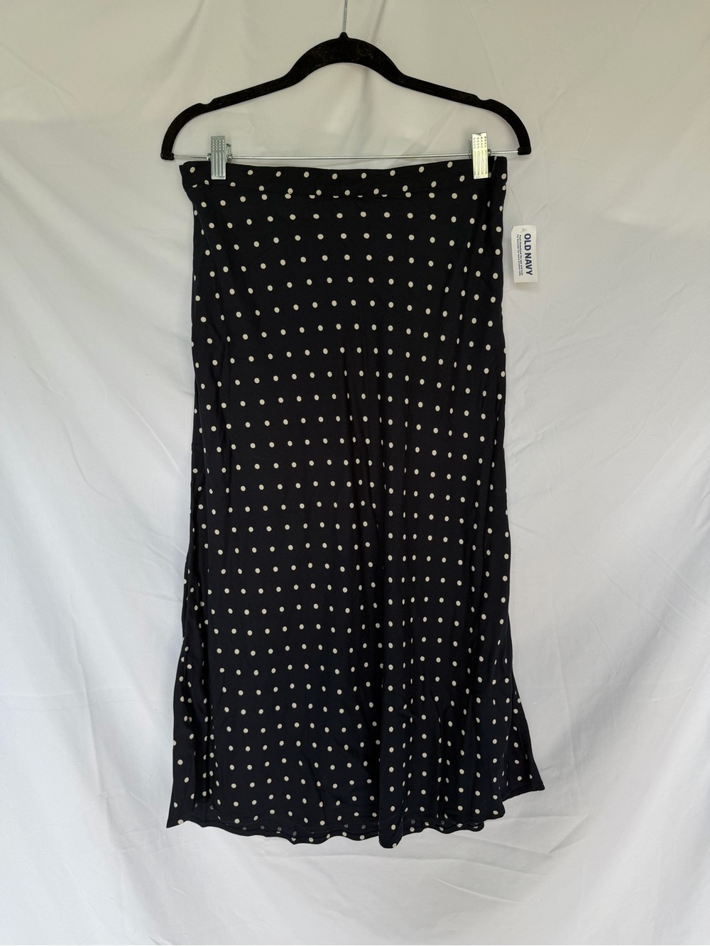 Old Navy Navy Polka Dot Midi Skirt